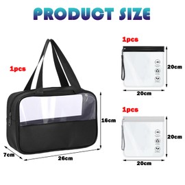 TYXHXTF Clear Toiletry Bags, Makeup Bag Waterproof Transparent Cosmetic Gags for Travel, Airport Security Liquids Bags, Travel Accessories Holiday Essentials, for Men Women