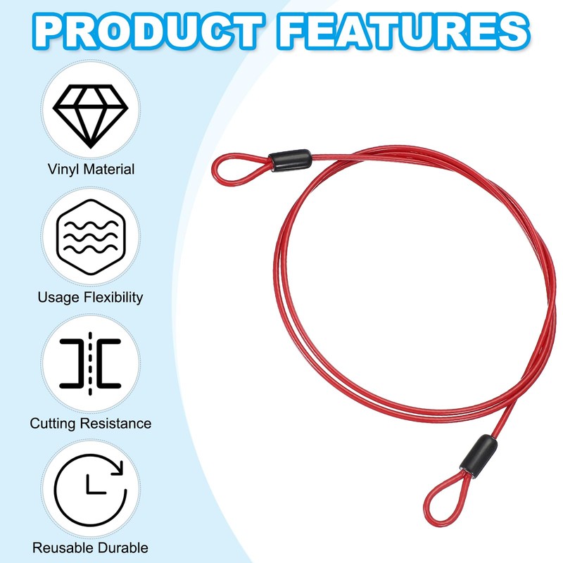 PATIKIL 1/8" Vinyl Coated Stainless Steel Cable with Loop 4ft(48")
