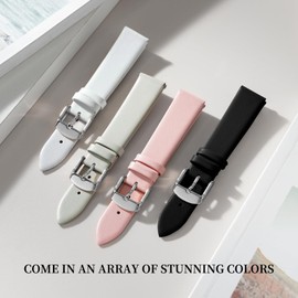 Ritche Leather Watch Bands for Women, Perfect Valentine's & Birthday Gifts for Women, Elegant Replacement Bands Fit All Watche, Versatile Sizes 20mm - Blcak