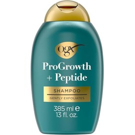 OGX ProGrowth + Peptide Clarifying Shampoo, Gentle Exfoliating Shampoo, Supports Natural Hair Growth by Removing Scalp Build-Up, 1.5% Mandelic Acid, LipiPro Shield™, 385ml | For Scalp, Gentle and Deep Cleansing, with 1.5% Mandelic Acid, Anti-Hair