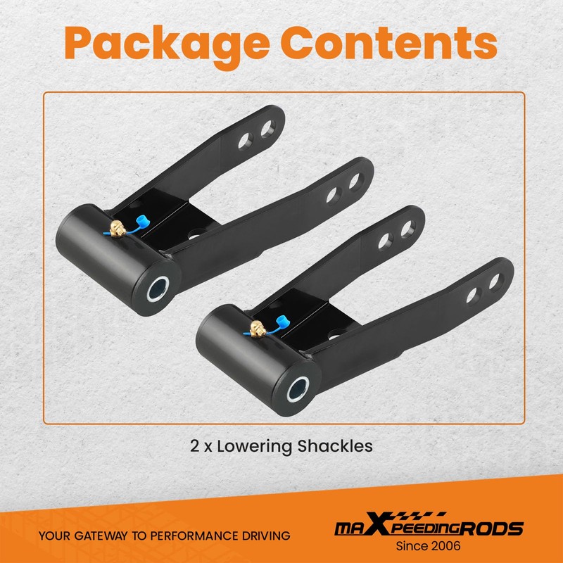 maXpeedingrods 1"-2" Drop Lowering Shackles Leveling Kit For Dodge Ram