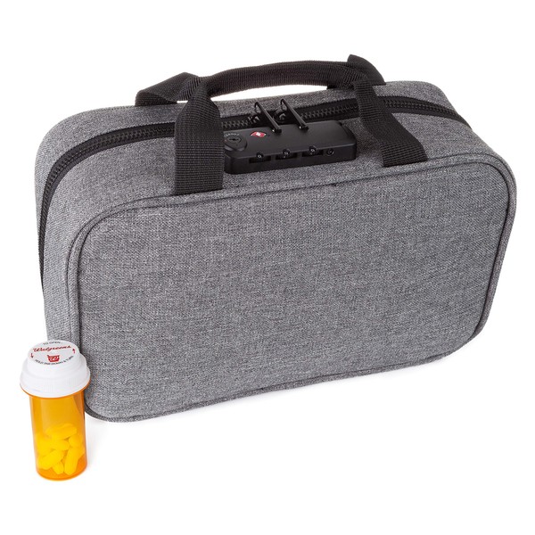 Medicine RX Safe Bolsa de viaje para medicamentos, color gris