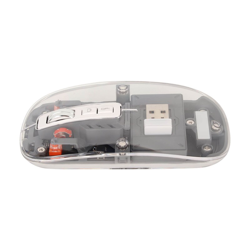 Wireless Bluetooth Mouse Transparent Clear Cool Shell Mute Click Colorful