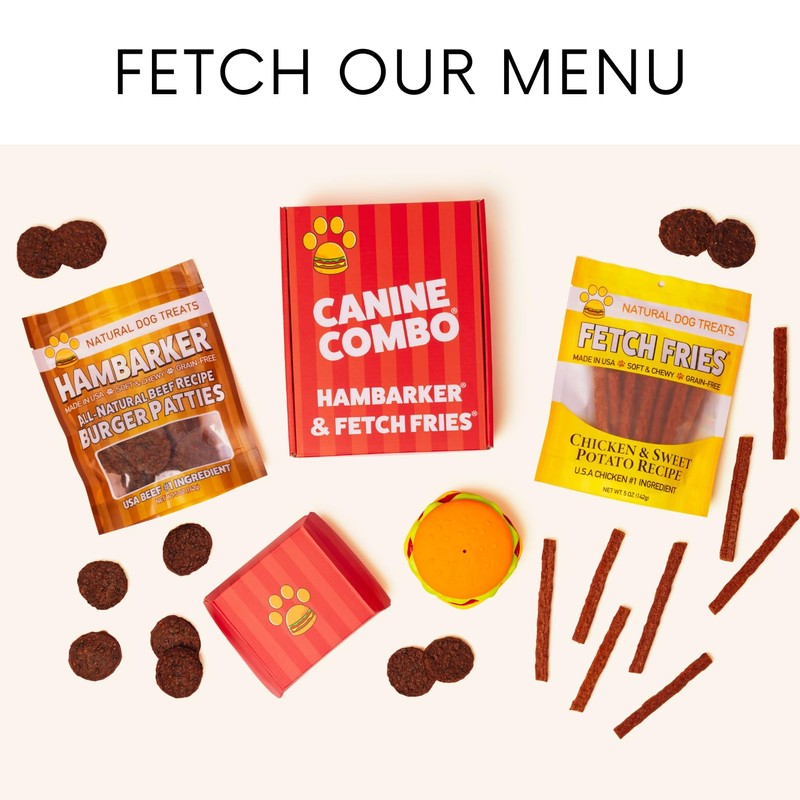 HamBarker Dog Toy - Hamburger Themed Design, Extremely Durable, Squeaky,