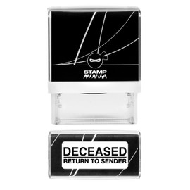 Return to Sender Stamp - Deceased - Self Inking - 37mm x 12mm (Black Ink)