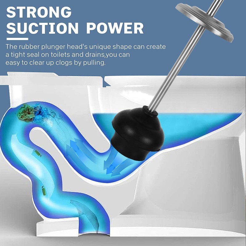 DOWRY Anti-Hand Off Toilet Plunger with Holder for Bathroom,Powerful Efficient