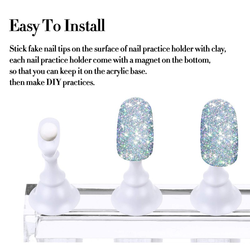Blulu 2 Set Nail Stand for Painting Press Nail Holder