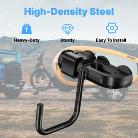 Vandrabase 4Pcs L Track U-Hook Double Stud Tie Down Fitting, 1500 lbs Breaking Strength, Carbon Steel with Rust-Resistant Coating, Quick Release, L Track Accessories for Trailer, Truck, Garage Use