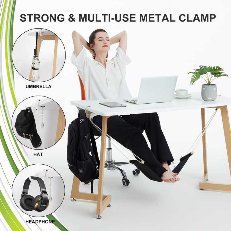 DMcore Canvas Foot Rest Hammock, Adjustable Mini Foot Rest Stand