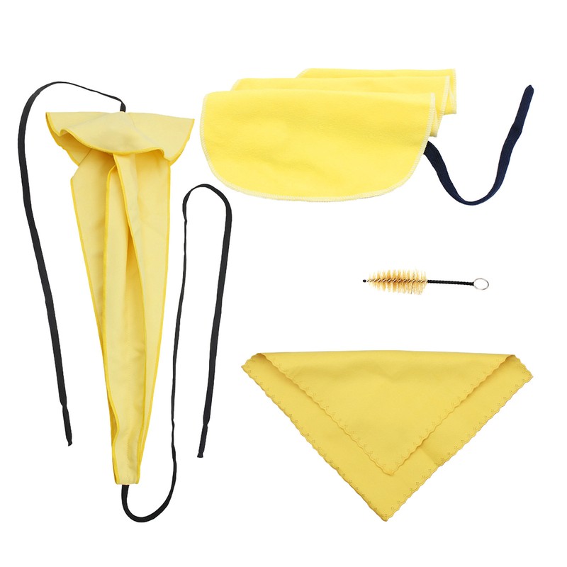 4Pcs Sax Mouthpiece Brush Kit Lightweight Portable Reliable Wiping Cloth
