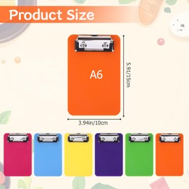 6PCS Colorful Mini Clipboards, Cute Small Clipboard Letter Boards with Retaining Clips, Colorful Memo Size Notepads Pocket Clip Boards for Classrooms Offices Restaurants Doctor Offices 3.94x5.91