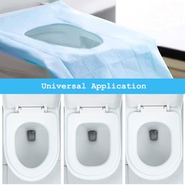Pack of 60 Disposable Toilet Pads, Disposable Toilet Seat Cover for Children and Adults, Universal Potty Training, Toilet, Potty Training, Individually Packed (Blue)