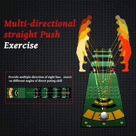 Symbiontia Golf Putting Green Mat 10 ft X 20 in Training Aid Mat, Multi Distance Mark Practice Putting mats,Anti-Slip Backing Golf Putting mat for Indoor/Outdoor Hitting Mat for Golf Enthusiast