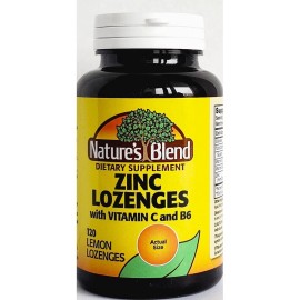 Nature's Blend Zinc Lozenges with Vitamin C Lemon Flavor 120 Count