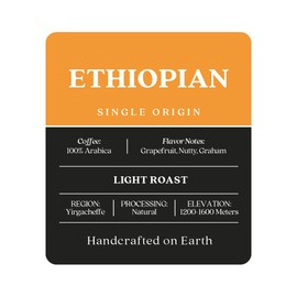 Copper Moon Ground Coffee, Ethiopian Blend, Light Roast, 3 Bags (12 oz. Each)_