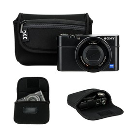 JJC Neoprene Camera Case for Sony RX100 III IV V VA VI VII Z-V1 HX90V HX90 HX60V HX60 / Olympus TG-6 TG-5 Panasonic Lumix DMC TZ80 TZ70 Canon G7X Mark III II SX620 SX720 SX730 SX740 Ricoh GR IIIx III