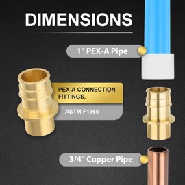 10PCS Foskan PEX-A Expansion Fittings,1"PEX A x3/4"Female Sweat Adapter