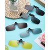 5 Pairs Polarized Clip-On Sunglasses Rimless Flip Up Anti-Glare Driving