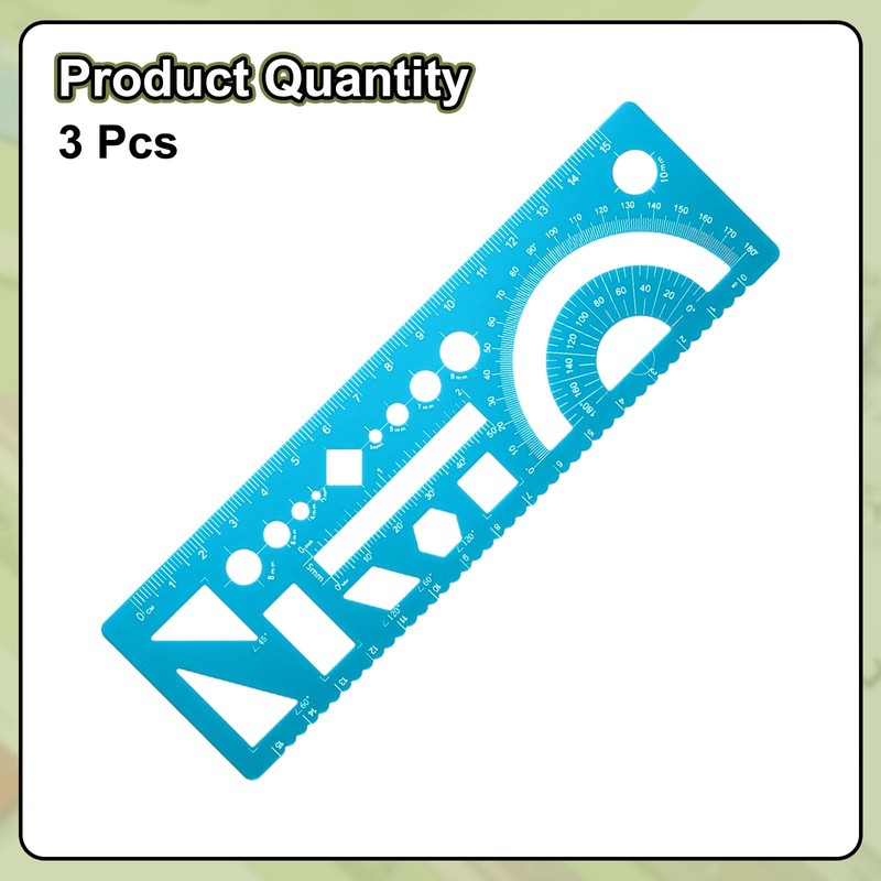 sourcing map 3pcs Multifunctional Geometric Rulers 15cm Metric and SAE