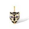 Santuzza 925 Sterling Silver Enamel Black Panther Pendant Blue Nano