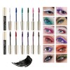 Roseflower Colored Mascara Sets - 12 Waterproof Colors, Pink, Purple,