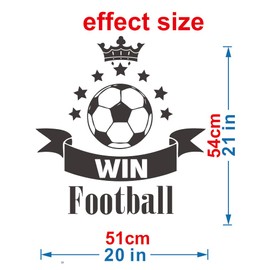 ANFRJJI Soccer Wall Sticker Football Wall Stickers: Removable PVC Decals for Soccer Fans | Sports Room & Field Decor Effect 20"x21" (Black-JZY244-Football)