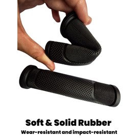 Bike Grips Handlebar Grips Mountain Bicycle Grips Universal Soft Comfortable Ergonomic Anti Slip Rubber 2PCS Black 22mm Handle Grip Cover for Kids Bikes MTB BMX Scooter Bicycles Ebike (120mm)