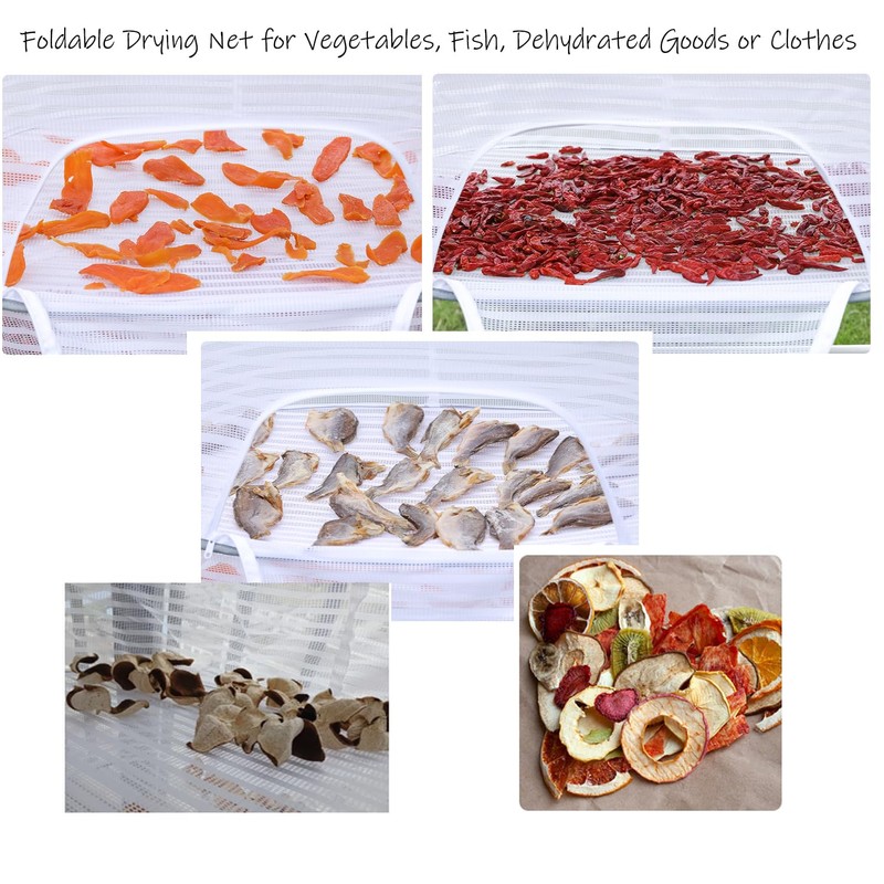 TANOVCEP Foldable Drying Net for Vegetables, Fish, and Dehydrated Goods,