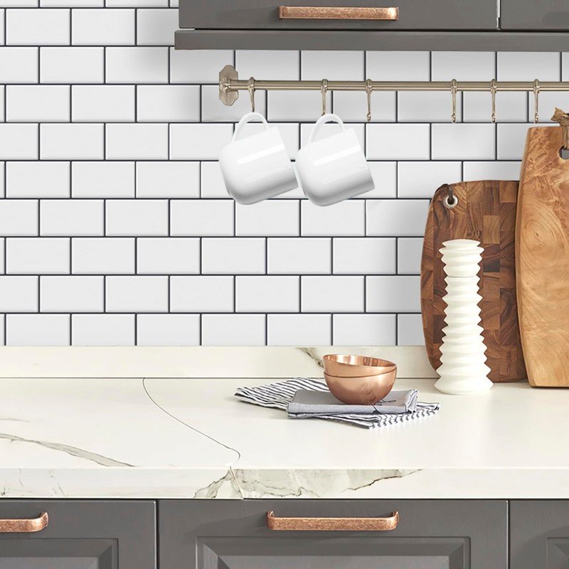 DÉCOR WOW Peel & Stick Backsplash for Kitchen & Bathroom,