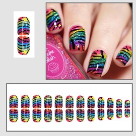 24Pcs Rainbow Glitter Press on Nails Short Square Cheetah Fake Nails False Nails Colorful Leopard Print Design Glue on Nails Full Cover Acrylic Nails Reusable Stick on Nails for Women Girls