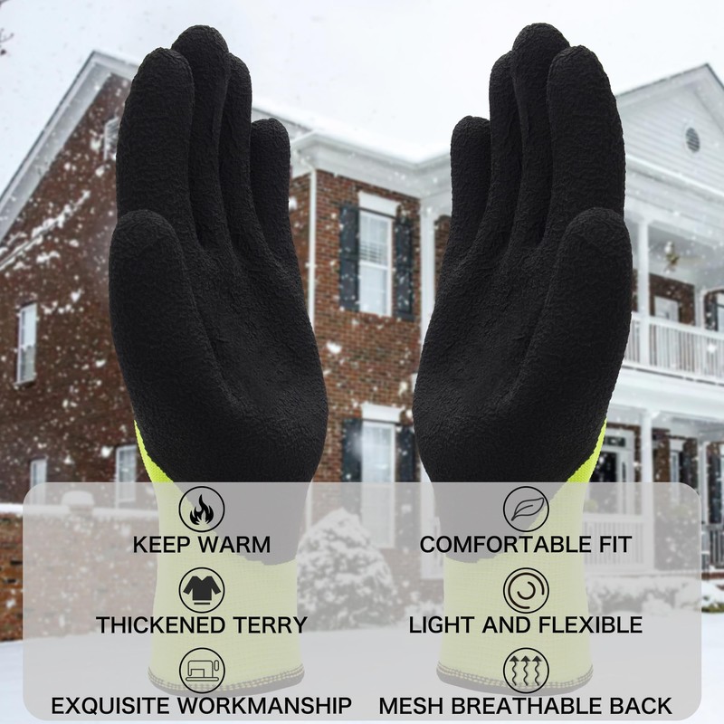 LOCCEF 2 Pairs Winter Work Gloves for Men and Women,