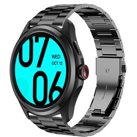 Blueshaweu Compatible for Ticwatch Pro 5 Band, Quick Release Stainless Steel Metal Replacement Straps Compatible with Ticwatch Pro 5 Android Smartwatch (Black)