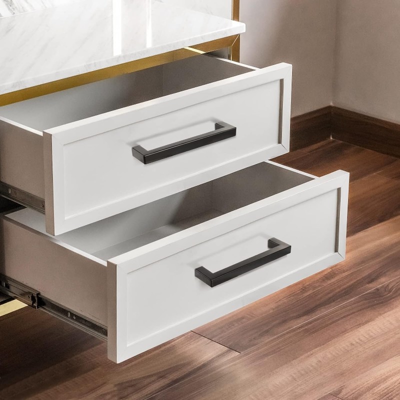 Fiabgum 5 Inch Drawer Handles Kitchen Cabinet Handles Black Drawer