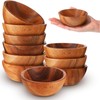 LOYIM 10 Pcs Acacia Wood Small Bowls 4 * 1.6