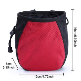 FUZVOL Climbing Chalk Bag Red Bucket Magnesium Chalk Bag with Belt Adjustable Pocket and Drawstring for Climbing Rock Outdoor Bouldering