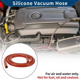 Hihaha Silicone Vacuum Tubing Hose Automotive Vacuum Line High Temperature 3.3Ft 1/2" 12mm ID 3mm Thickness 1 Pcs Red