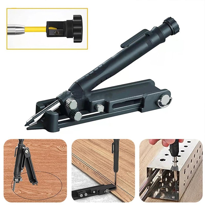 Hsthe Sea Multifunctional Scribing Tool, Multifunctional Building Pen, Construction Pencil,