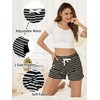Vlazom Women's Pajama Bottoms Cotton Shorts Sleepwear Stripes Lounge Pants