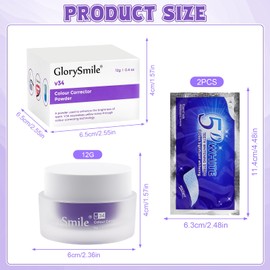 Zahnaufhellungspuder, Aufhellendes Zahnpulver + Zahnaufhellung Bleaching Streifen, Zahnreparatur Mineralpulver, Effektiv bei der Schützt das Zahnfleisch und erfrischt den Atem, Zähne aufhellen