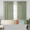LAMIT Semi Sheer Linen Curtains 45 Inches Long 2 Panels,