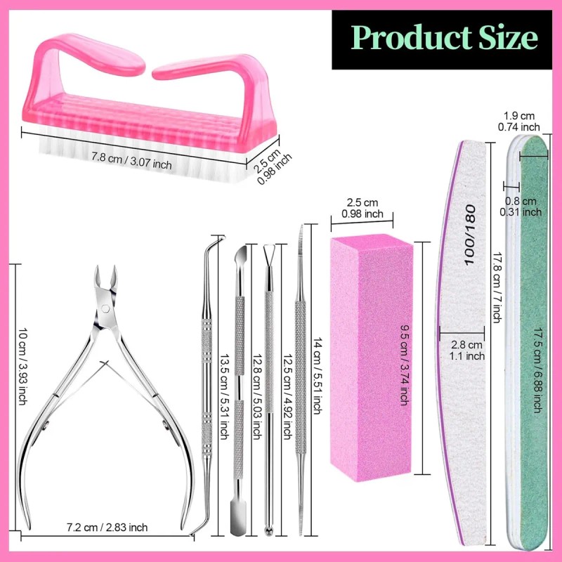 Kit De Para Manicure Y Limas Para Uñas Profesional 12
