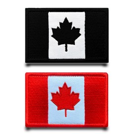 Pack of 2 Canada Flag Patch Embroidery Tactical Military Germany Patch, Nylon Patch for Backpacks Tactical Clothing Jacket Embroidery Tapes Pockets Badge