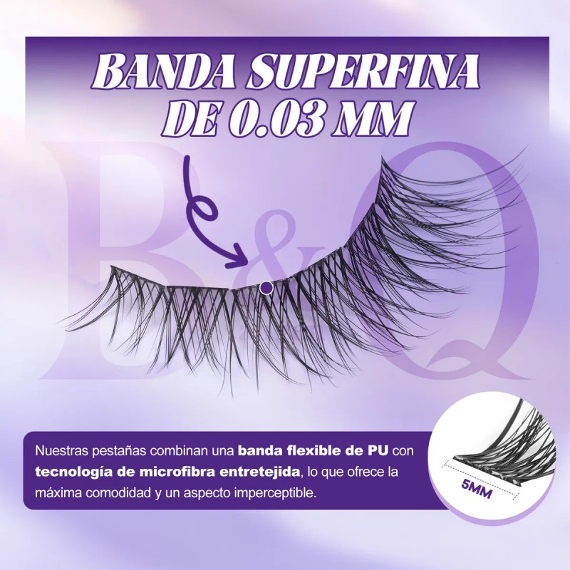 Extensiones De Pestañas Postizas Naturales B&q Kit Completo