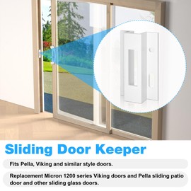 Patio Sliding Door Keeper／Hook Style Latch／E 2124 Latch Lock Replacement Pella,Micron 1200 Series,Viking Doors and Other Sliding Glass Doors,Extruded Aluminum (White) (1 Pack)