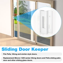 Patio Sliding Door Keeper／Hook Style Latch／E 2124 Latch Lock Replacement Pella,Micron 1200 Series,Viking Doors and Other Sliding Glass Doors,Extruded Aluminum (White) (1 Pack)