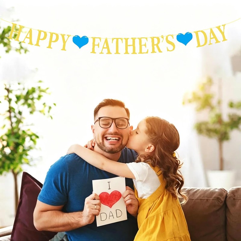 Happy Fathers Day Banner Gold Fathers Day Banner for Fathers