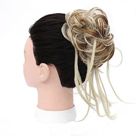 MSCHARM 2PCS Messy Buns Hair Pieces Wavy Curly Synthetic Updo Hair Pieces for Women Chignon Fake Bun Scrunchies Ponytail Extension for Women #6AH171