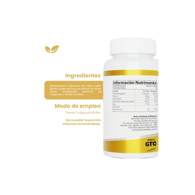 Natural Health ZYN-C | Suplemento Alimenticio con Óxido de Zinc,