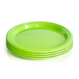 Chimney Sheep Recycled Plastic Reusable Plates Set of 4 Large (Apple Green) - Lightweight Shatterproof Plates 100% Food Grade Plastic