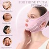 GGUFAY V-Gesichtsmasken, wiederverwendbarer Kinnriemen, Gesichtsmaske V-Linien-Lifting-Maske, Gesichts-Schlankheitsgürtel für Doppelkinn und